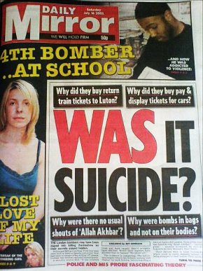 7/16/2005 Daily Mirror front page - click for article